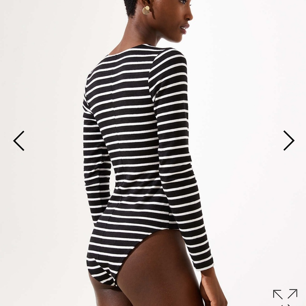 Loft Blue Striped Body Suit